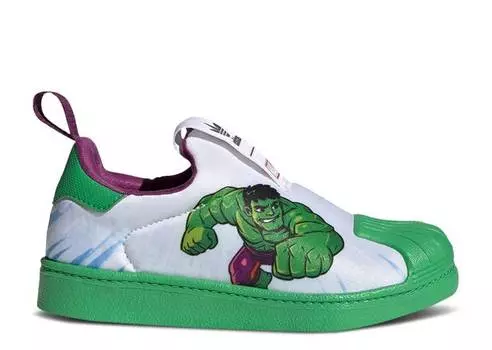 Кроссовки Adidas MARVEL X SUPERSTAR 360 J 'HULK', белый