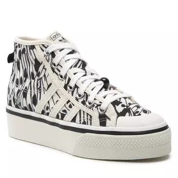Кроссовки adidas NizzaPlatform Mid, черно-белый