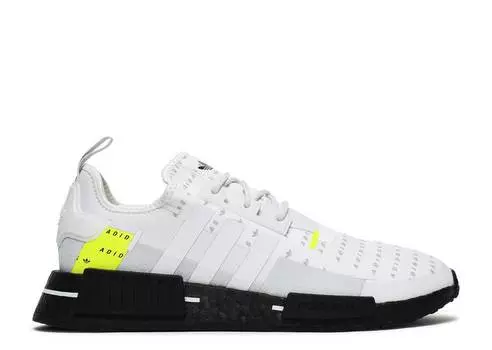 Кроссовки Adidas NMD_R1 'ALL OVER LOGO - WHITE TEAM SOLAR YELLOW', белый