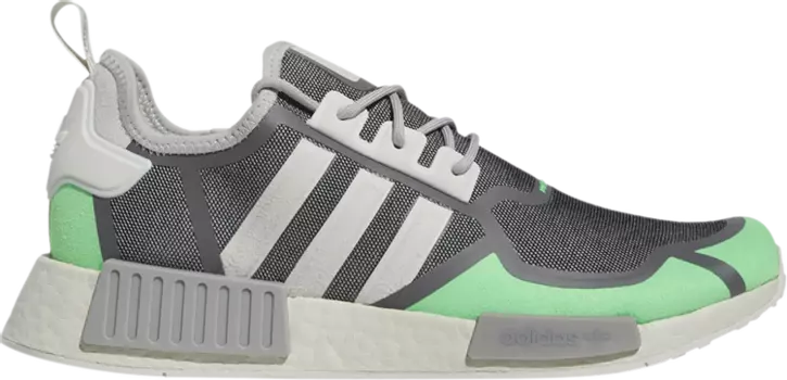 Кроссовки Adidas NMD_R1 'Grey Screaming Green', серый