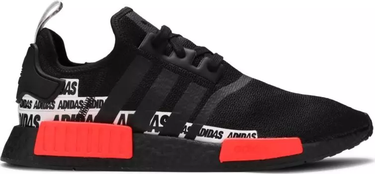 Кроссовки Adidas NMD_R1 'Wordmark Heel Stripe - Black Solar Red', черный