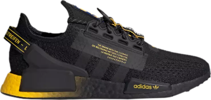 Кроссовки Adidas NMD_R1 V2 'Black Yellow Gradient', черный