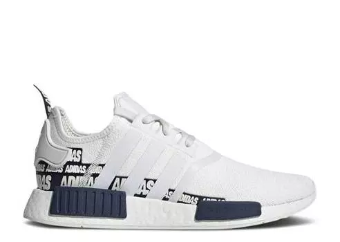 Кроссовки Adidas NMD_R1 'WORDMARK HEEL STRIPE - CRYSTAL WHITE NAVY', белый