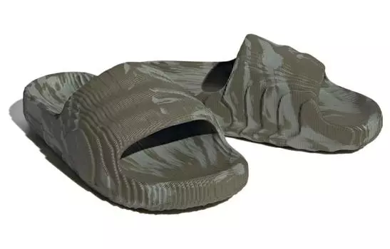 Кроссовки adidas originals Adilette 22 Olive Strata Silver Green