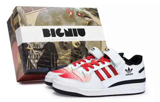 Кроссовки adidas originals FORUM Skateboarding Shoes Unisex Low-top Black/Red, темно-красный/белый/черный
