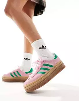 Кроссовки adidas Originals Gazelle Bold пастельных розовых и зеленых оттенков