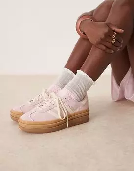 Кроссовки Adidas Originals Gazelle Bold розового и белого цвета