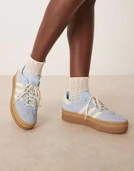 Кроссовки Adidas Originals Gazelle Bold светло-голубого и белого цвета