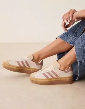 Кроссовки Adidas Originals Gazelle Bold в кремовом и теплом глиняном цвете