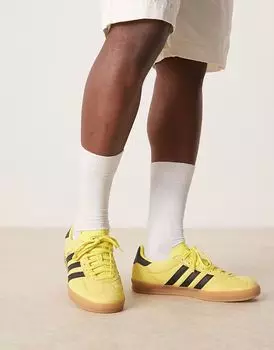 Кроссовки Adidas Originals Gazelle Indoor желтого и черного цвета