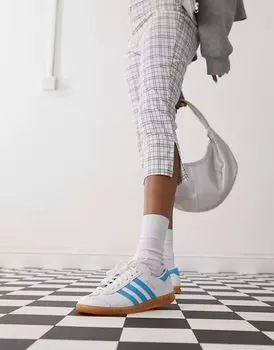 Кроссовки Adidas Originals Hamburg белого и синего цветов