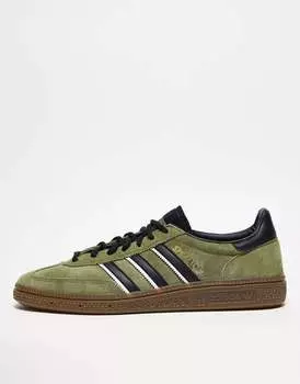 Кроссовки adidas Originals Handball Spezial оливково-зеленого и черного цветов