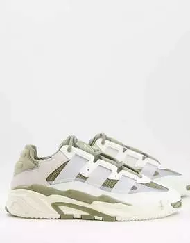 Кроссовки adidas Originals Niteball кремового и зеленого цвета