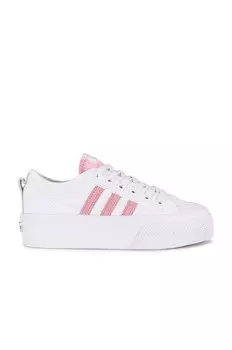 Кроссовки adidas Originals Nizza Platform, цвет White & Super Pop