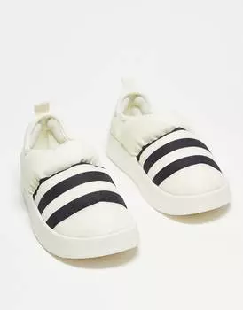 Кроссовки Adidas Originals Puffylette белого цвета с черными деталями