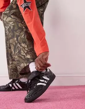 Кроссовки Adidas Originals Samba LT из лакированной кожи черного и белого цвета