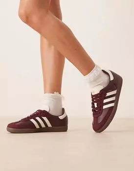 Кроссовки Adidas Originals Samba OG бордового и кремового цветов