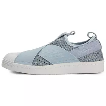 Кроссовки Adidas Originals Skateboard Superstar Women's Low-Top Light, светло-голубой/белый