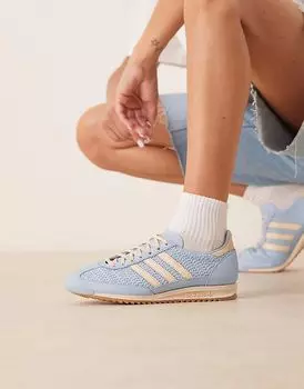 Кроссовки Adidas Originals SL 72 OG светло-голубого и кремового цвета с плетением