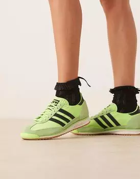 Кроссовки Adidas Originals SL 72 OG в ярко-зеленом и черном цветах