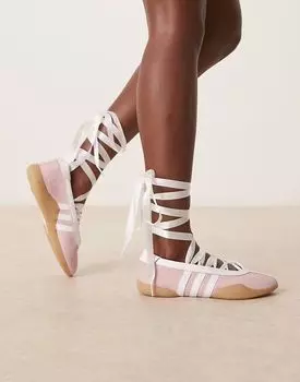 Кроссовки Adidas Originals Taekwondo Mei Ballet светло-розового и белого цвета