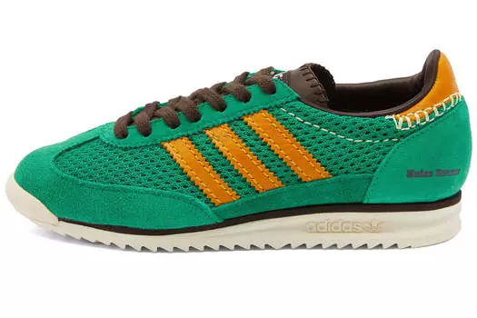 Кроссовки Adidas Originals x Wales Bonner SL72, зеленый/желтый/коричневый