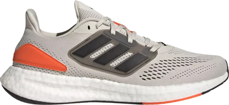 Кроссовки Adidas PureBoost 22 'Aluminium Impact Orange', серый