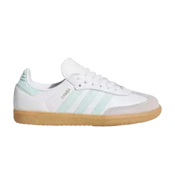 Кроссовки adidas Samba OG J White Semi Flash Aqua, белый