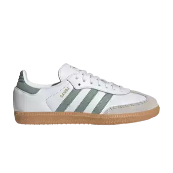 Кроссовки adidas Samba OG J White Silver Green, белый