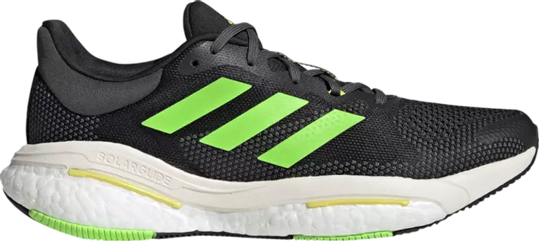 Кроссовки Adidas SolarGlide 5 'Black Solar Green', черный