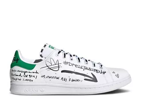 Кроссовки Adidas STAN SMITH 'SHARPIE PACK - GRAFFITI WHITE GREEN', белый