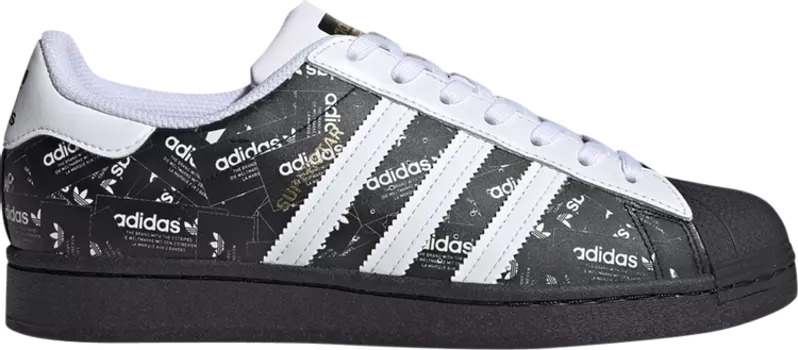 Кроссовки Adidas Superstar 'All Over Print - Black', черный