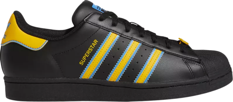 Кроссовки Adidas Superstar 'Black Gold Blue', черный