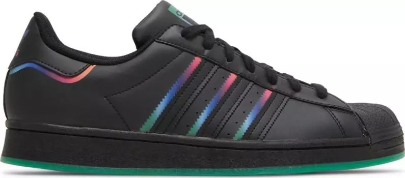 Кроссовки Adidas Superstar 'Black Green', черный
