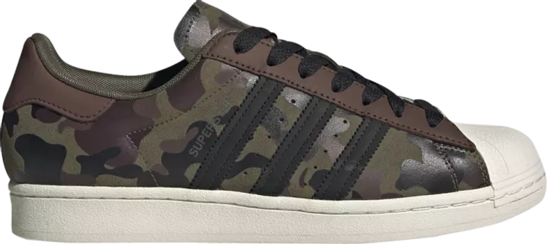 Кроссовки Adidas Superstar 'Camo', зеленый
