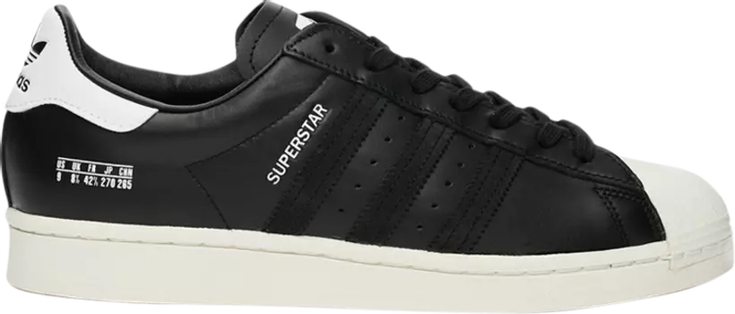 Кроссовки Adidas Superstar 'Size Tag - Core Black', черный