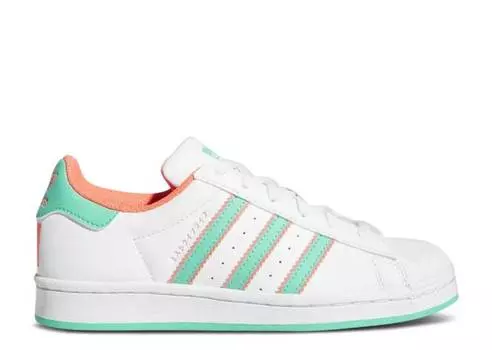Кроссовки Adidas SUPERSTAR BIG KID 'WHITE HI-RES GREEN', белый