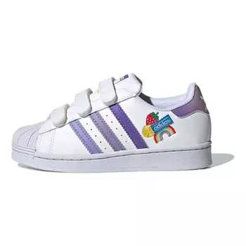 Кроссовки Adidas Superstar CF C 'Fruits & Rainbow Patches', Белый