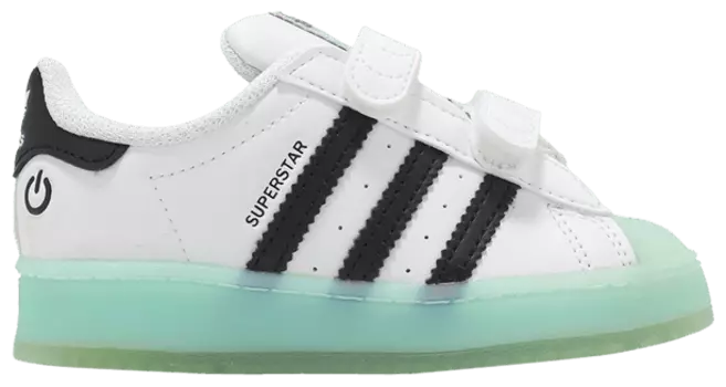 Кроссовки adidas Superstar CF I 'LED Lights - White Semi Flash Aqua', белый