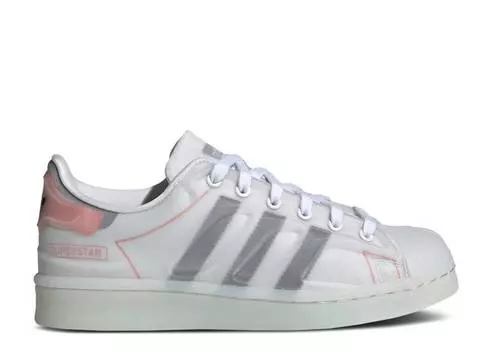 Кроссовки Adidas SUPERSTAR FUTURESHELL J 'WHITE SEMI SOLAR RED', белый