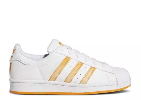 Кроссовки Adidas SUPERSTAR J 'WHITE ORANGE RUSH', белый