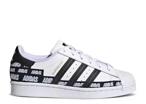 Кроссовки Adidas SUPERSTAR J 'WORDMARK HEEL STRIPE - CLOUD WHITE', белый