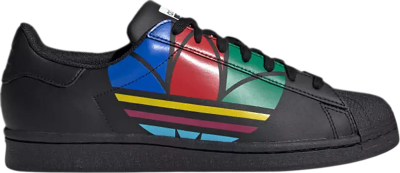 Кроссовки Adidas Superstar Pure 'Colorful Trefoil - Core Black', черный