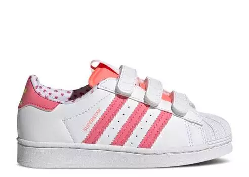 Кроссовки Adidas SUPERSTAR SHELL TOE LITTLE KID 'VALENTINE'S DAY', белый