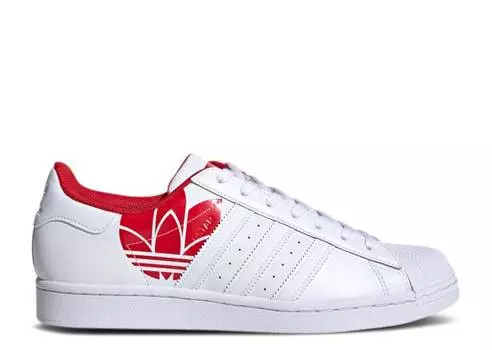 Кроссовки Adidas SUPERSTAR 'TREFOIL PRINT - SCARLET', белый