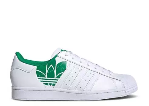 Кроссовки Adidas SUPERSTAR 'TREFOIL PRINT - WHITE GREEN', белый