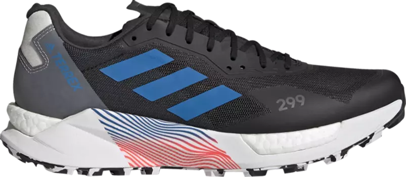 Кроссовки Adidas Terrex Agravic Ultra Trail 'Black Blue Rush', черный
