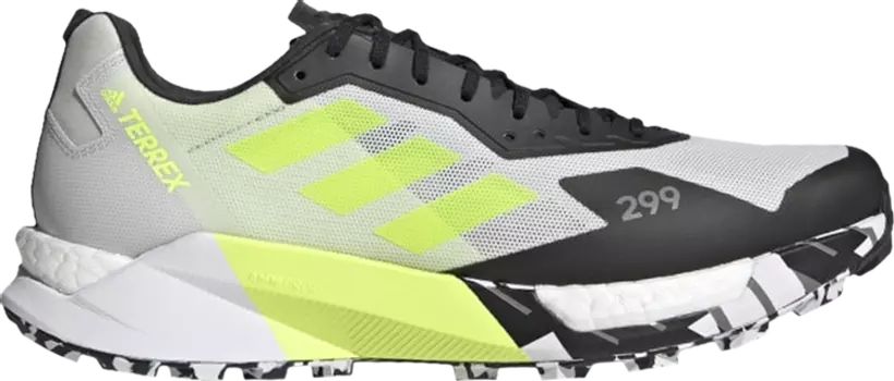 Кроссовки Adidas Terrex Agravic Ultra Trail 'Grey Solar Yellow', серый