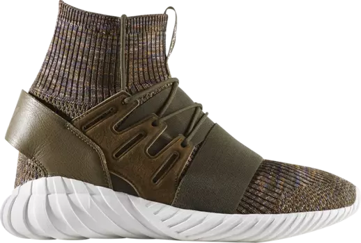 Кроссовки Adidas Tubular Doom Primeknit 'Trace Olive', зеленый