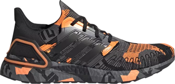 Кроссовки Adidas UltraBoost 20 'Geometric Pack - Black Signal Orange', черный